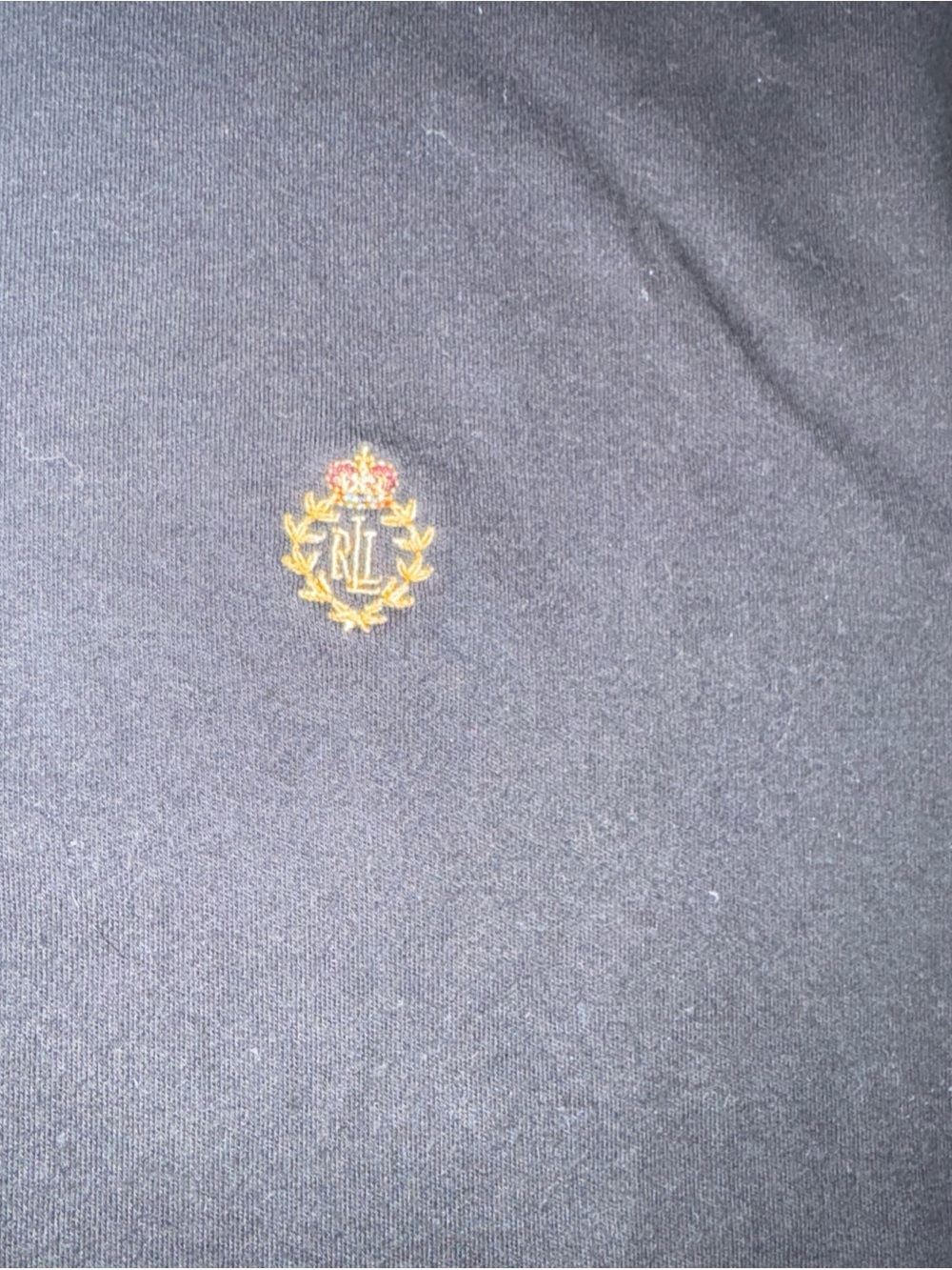 VTG Lauren Ralph Lauren Black Cotton Turtleneck Embroidered Logo Womens L - Picture 4 of 8